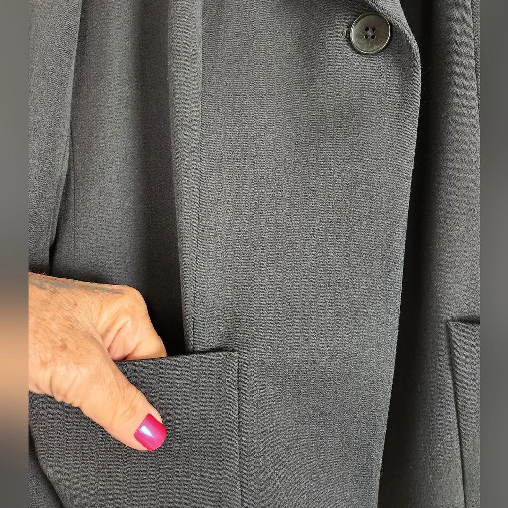 DKNY Deep Green Wool Work Career Office Jacket Blazer Size 8